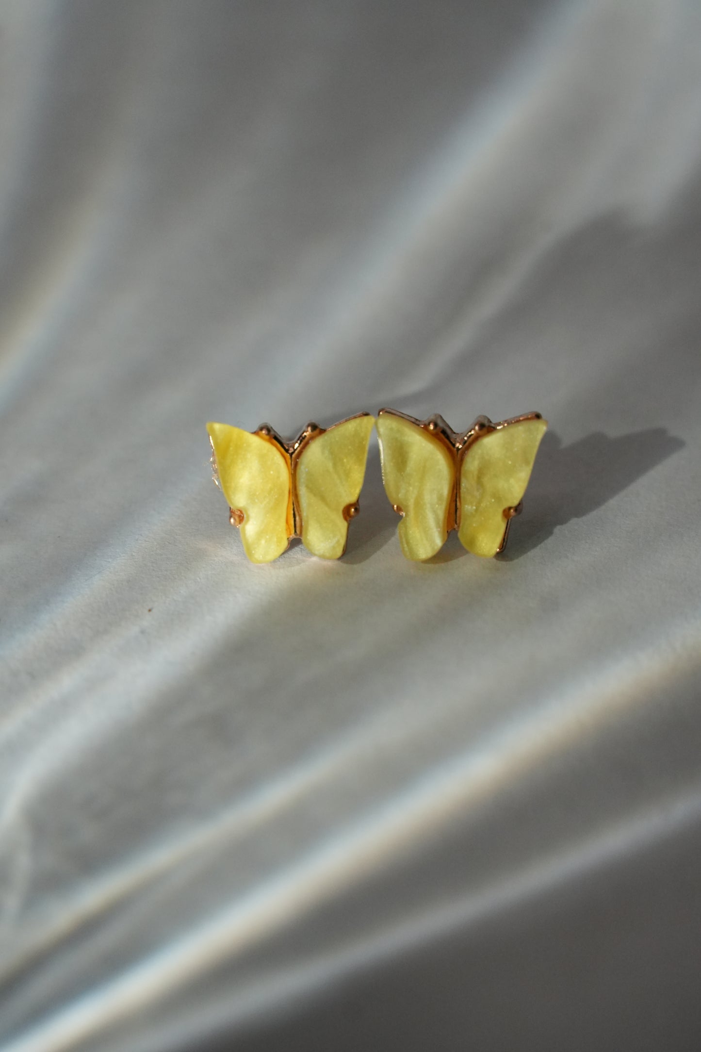Yellow Butterfly Studs
