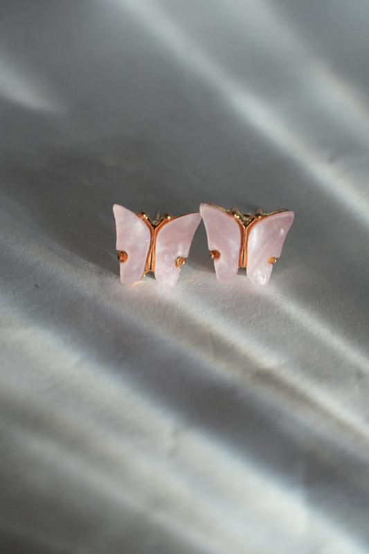 Pink Butterfly Studs