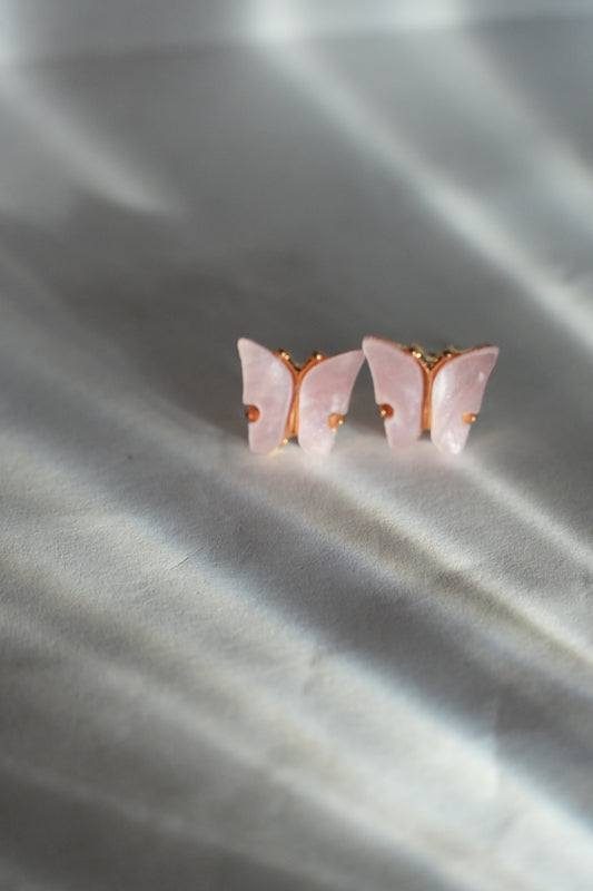Pink Butterfly Studs