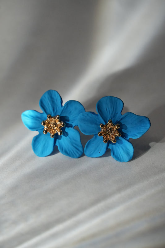 Blue Flower Studs